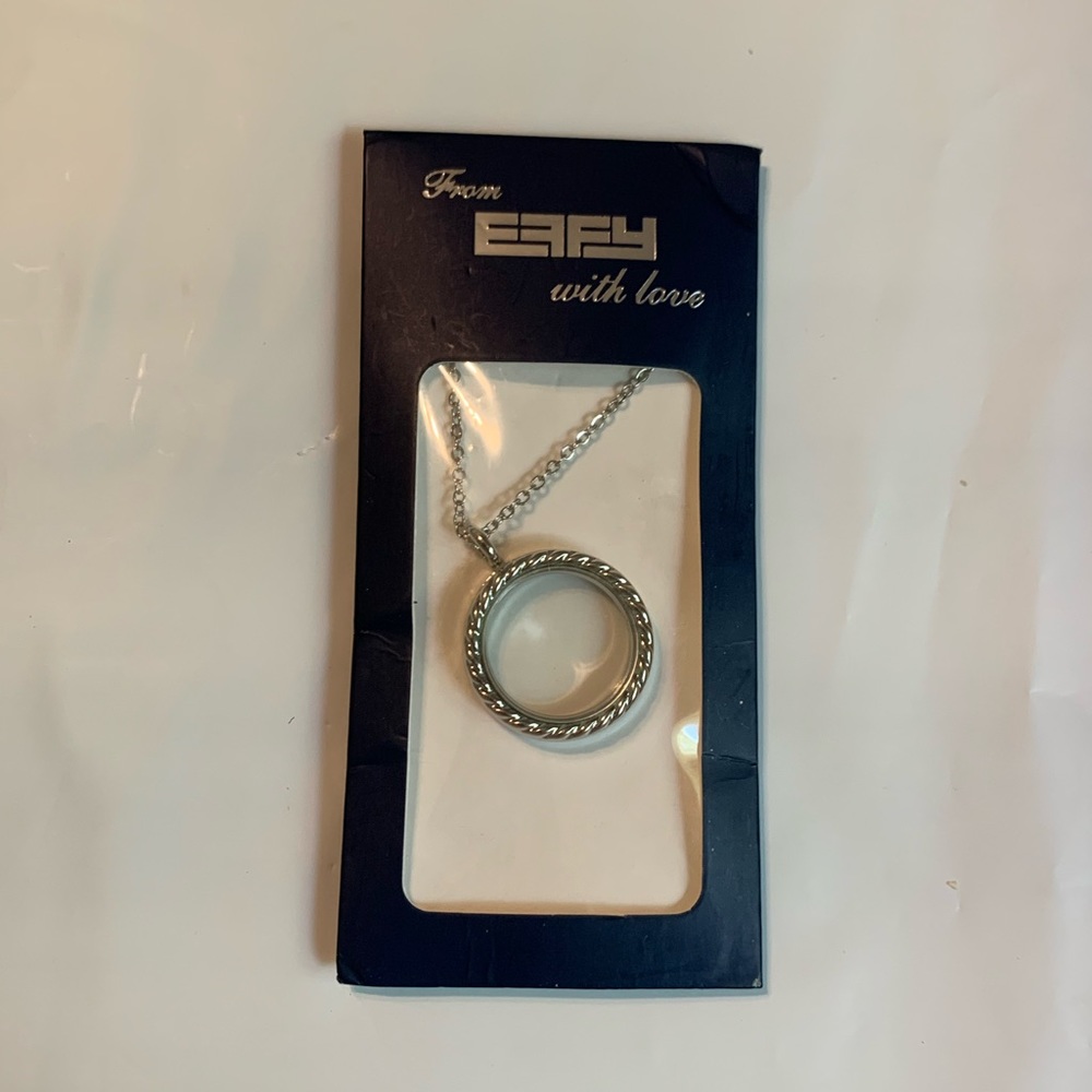EFFY Living Life Locket with 24” Chain Necklace, NWT, Minimalist Design, Silver